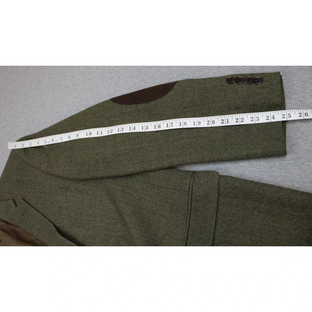 Lauren‎ Ralph Lauren Blazer 40R Herringbone 100% Wool Sports Jacket Elbow Patch